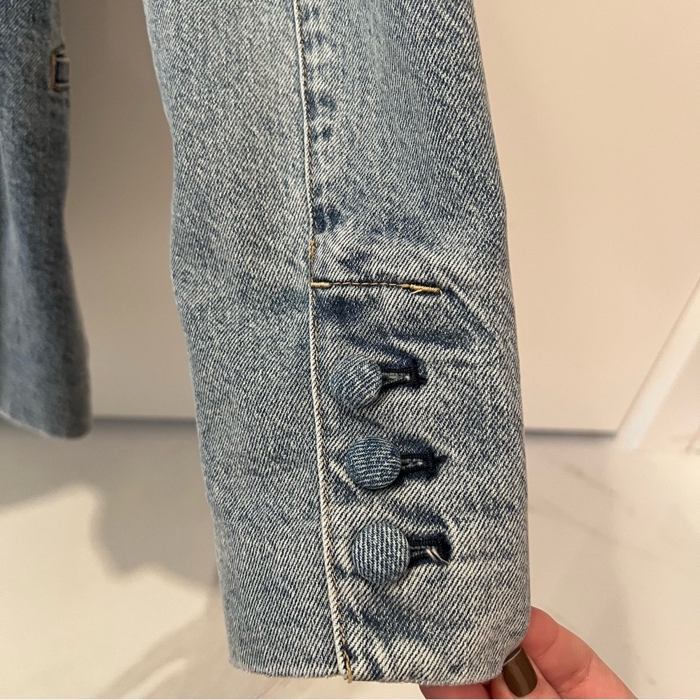 Alice + Olivia Macy Denim Fitted Blazer- Size 6; New with Tags - Picture 9 of 11